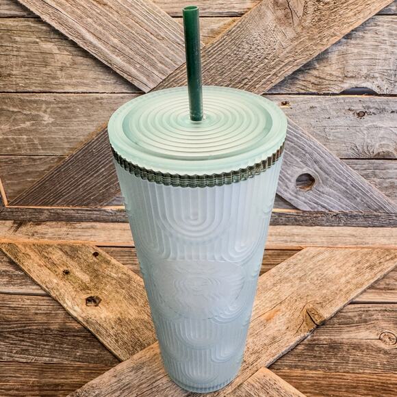 NEW Starbucks Spring 2024 Anniversary Shell Soft Touch Mint Green/Teal, 24 fl oz - Picture 3 of 9